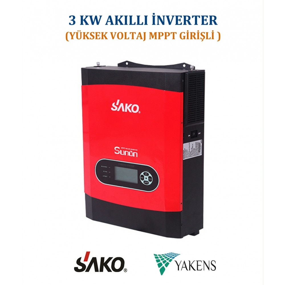 Sako 3Kw Yüksek Voltaj Mppt Girişli Akıllı İnverter